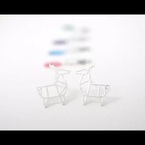 Silver Plated Deer Earrings Brand New